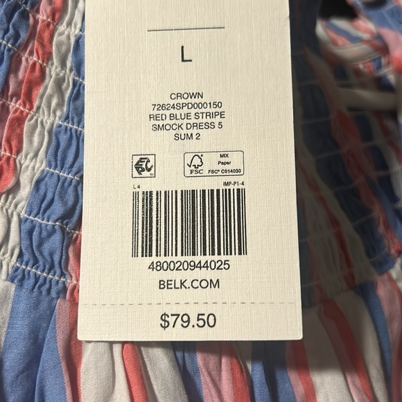 Crown and Ivy Striped Dress Size L - Picture 2 of 3